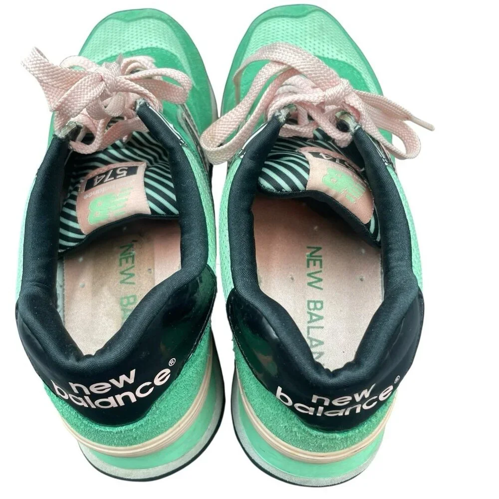 New Balance 574 Classics Palm Springs Sneakers Women’s 11 Green Pink Shoes - Picture 6 of 8